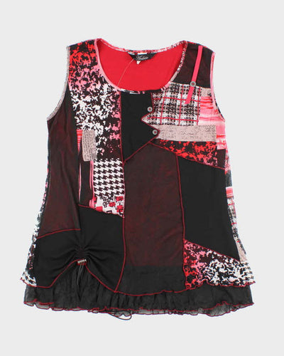 Vintage Y2k 00s Ardoise Patchwork Top - L