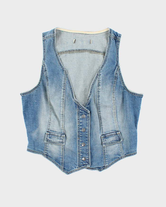 Vintage Y2k 00s Denim Waistcoat Top - M