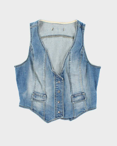 Vintage Y2k 00s Denim Waistcoat Top - M