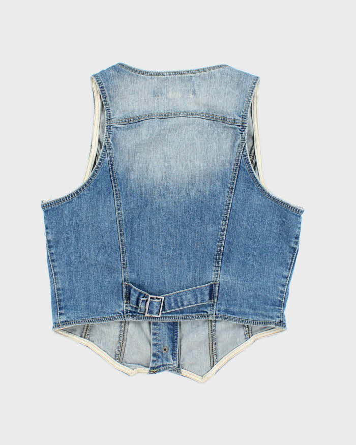 Vintage Y2k 00s Denim Waistcoat Top - M