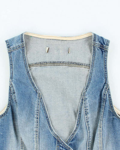 Vintage Y2k 00s Denim Waistcoat Top - M