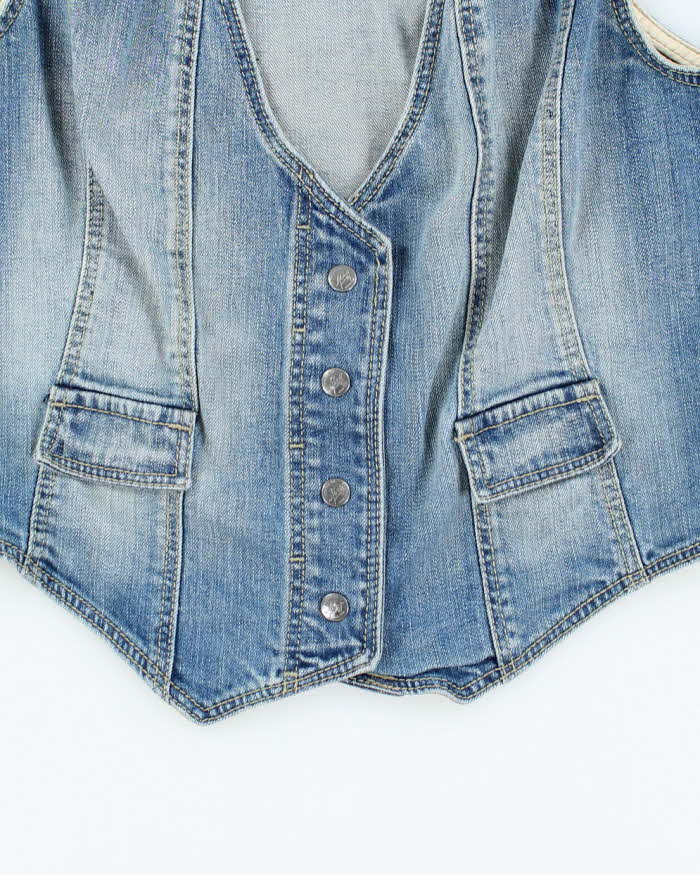 Vintage Y2k 00s Denim Waistcoat Top - M