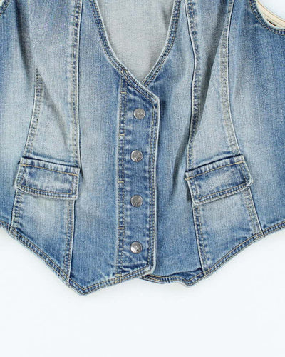 Vintage Y2k 00s Denim Waistcoat Top - M