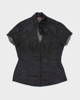 Vintage Y2k 00s Esprit Polka Dot Bow Blouse - M