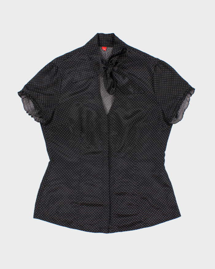 Vintage Y2k 00s Esprit Polka Dot Bow Blouse - M