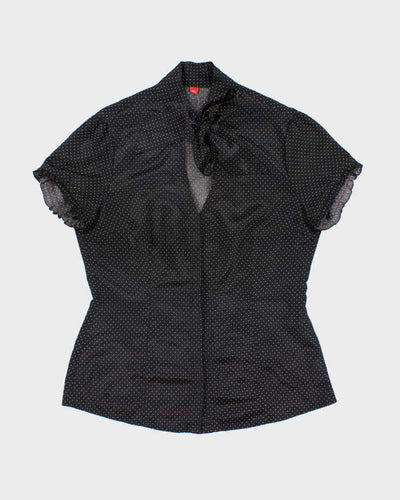 Vintage Y2k 00s Esprit Polka Dot Bow Blouse - M