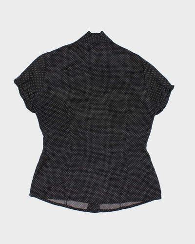 Vintage Y2k 00s Esprit Polka Dot Bow Blouse - M