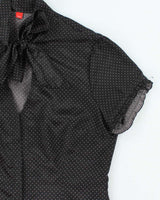 Vintage Y2k 00s Esprit Polka Dot Bow Blouse - M