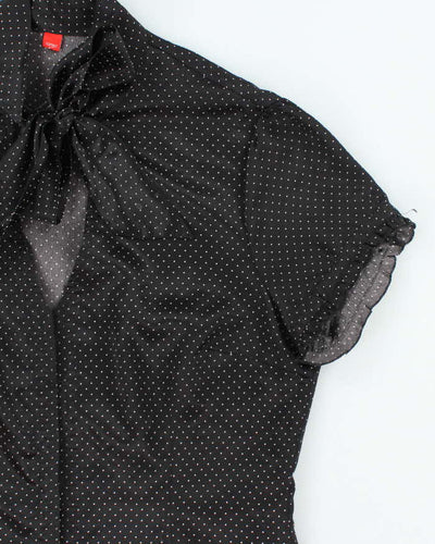 Vintage Y2k 00s Esprit Polka Dot Bow Blouse - M