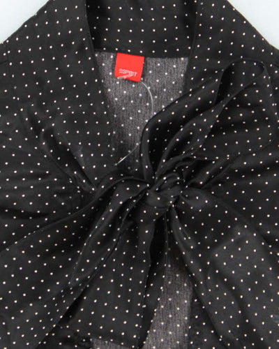 Vintage Y2k 00s Esprit Polka Dot Bow Blouse - M