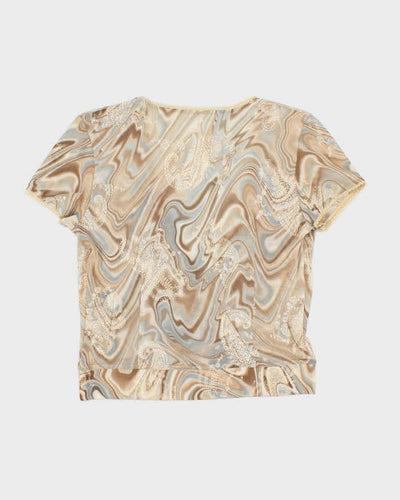 Vintage Y2k 00s Mesh Pattern Blouse - M