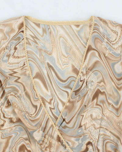 Vintage Y2k 00s Mesh Pattern Blouse - M