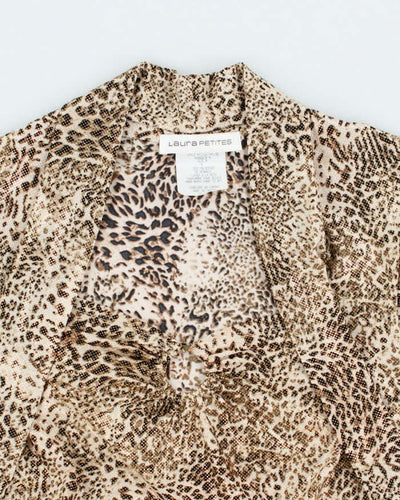Vintage Y2k 00s Laura Leopard Print Sparkly Top - M