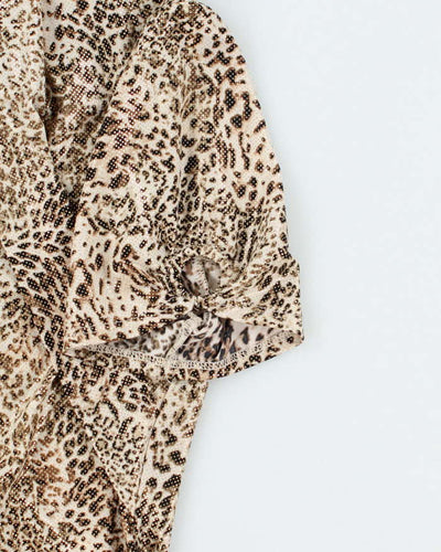 Vintage Y2k 00s Laura Leopard Print Sparkly Top - M