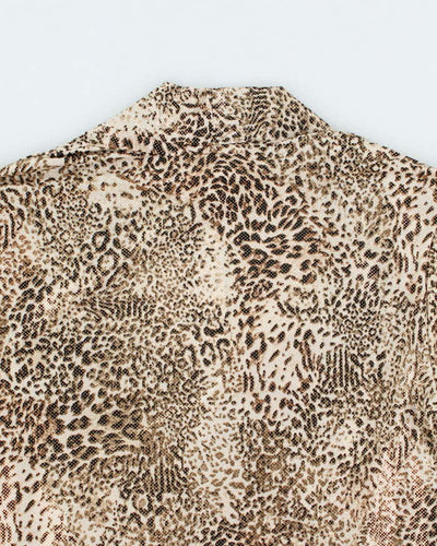 Vintage Y2k 00s Laura Leopard Print Sparkly Top - M