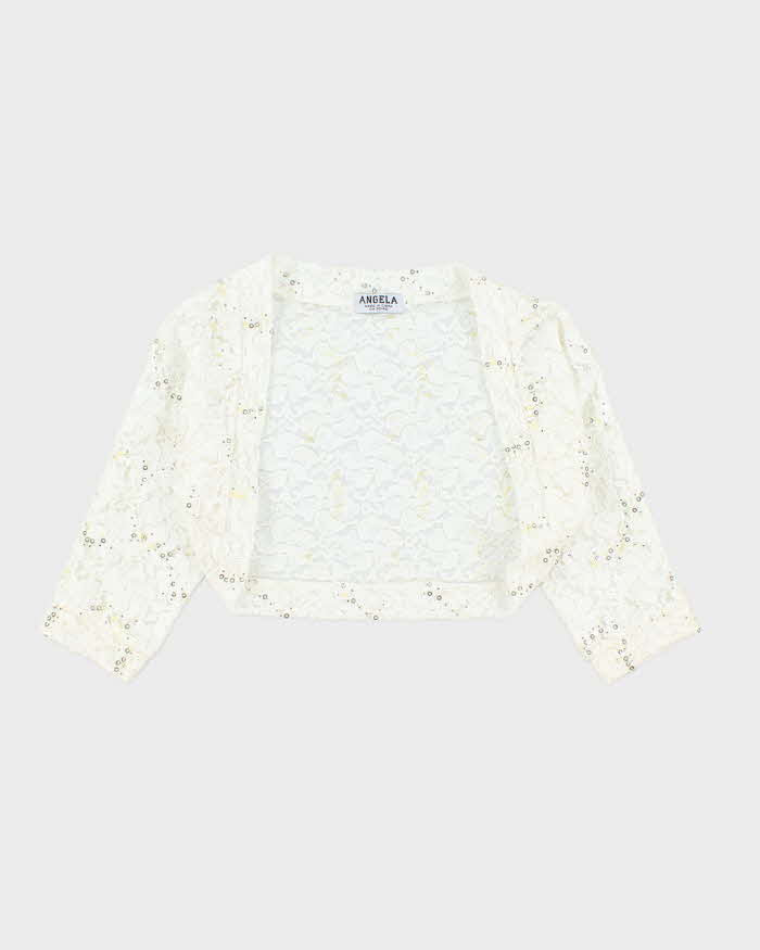 Vintage Y2k 00s Angela Lace Sequin Bolero - S