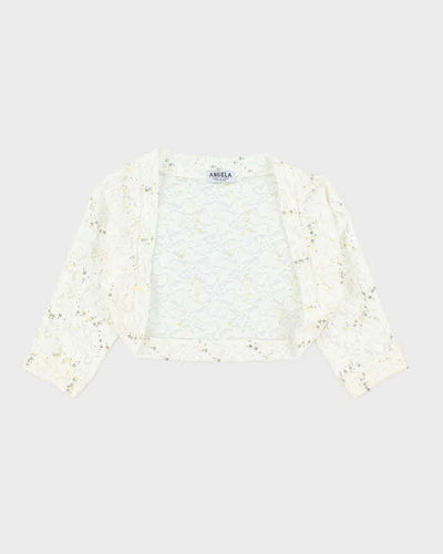 Vintage Y2k 00s Angela Lace Sequin Bolero - S