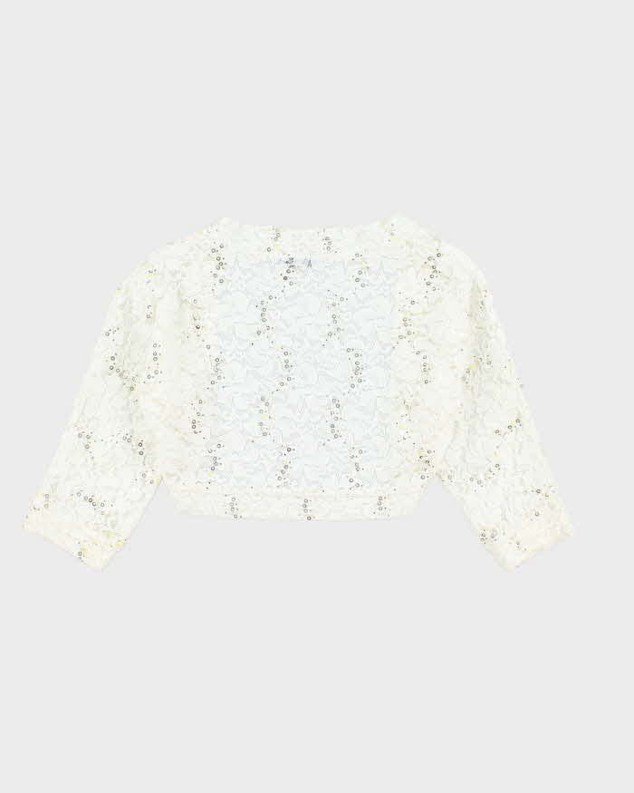 Vintage Y2k 00s Angela Lace Sequin Bolero - S