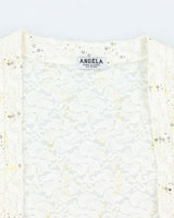Vintage Y2k 00s Angela Lace Sequin Bolero - S