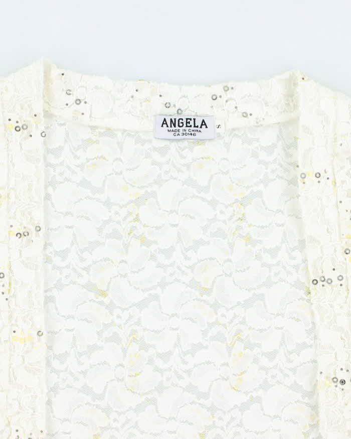 Vintage Y2k 00s Angela Lace Sequin Bolero - S