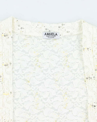 Vintage Y2k 00s Angela Lace Sequin Bolero - S