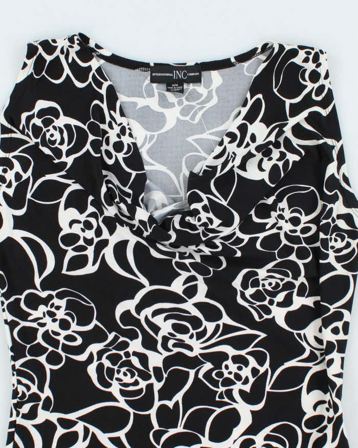 Vintage Y2k 00s INC Cowl Neck Patter Top - M