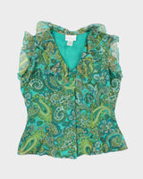 Vintage Y2k 00s Worthington Paisley Pattern Blouse - L