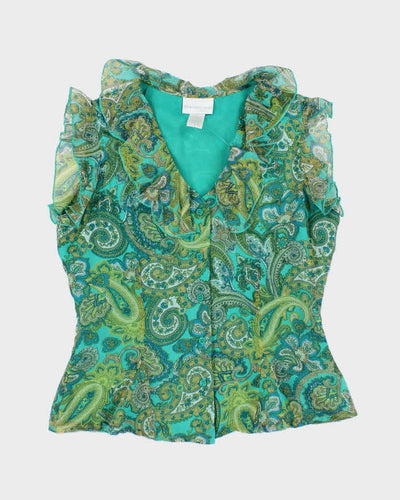 Vintage Y2k 00s Worthington Paisley Pattern Blouse - L