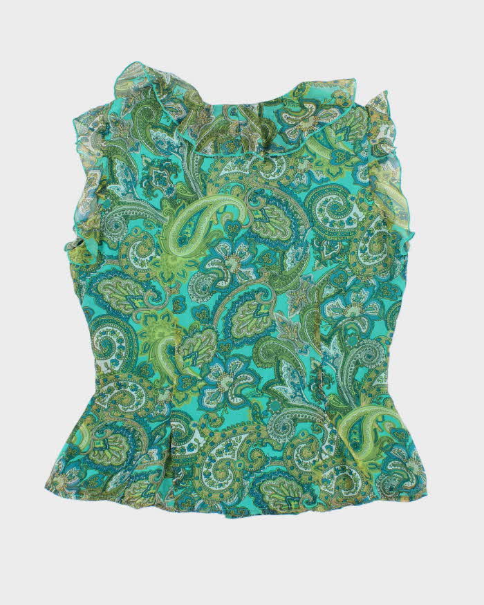 Vintage Y2k 00s Worthington Paisley Pattern Blouse - L