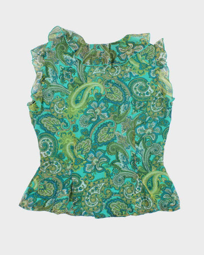 Vintage Y2k 00s Worthington Paisley Pattern Blouse - L