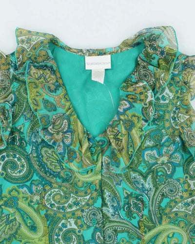 Vintage Y2k 00s Worthington Paisley Pattern Blouse - L