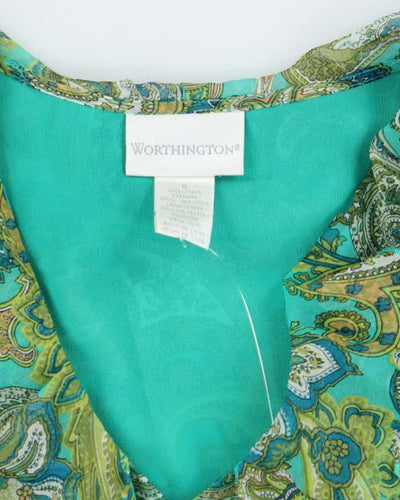 Vintage Y2k 00s Worthington Paisley Pattern Blouse - L