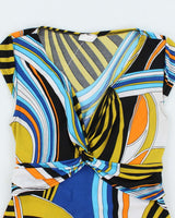Vintage Y2k 00s Poet Swirl Pattern Top - S