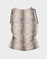 Vintage Y2k 00s Cowl Neck Animal Print Top - M