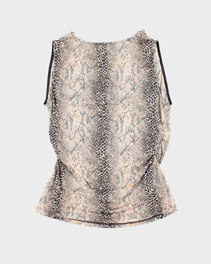 Vintage Y2k 00s Cowl Neck Animal Print Top - M