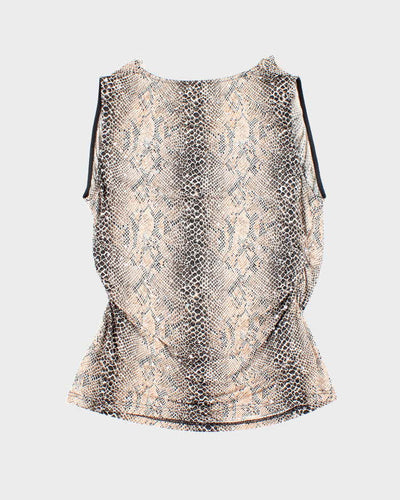 Vintage Y2k 00s Cowl Neck Animal Print Top - M