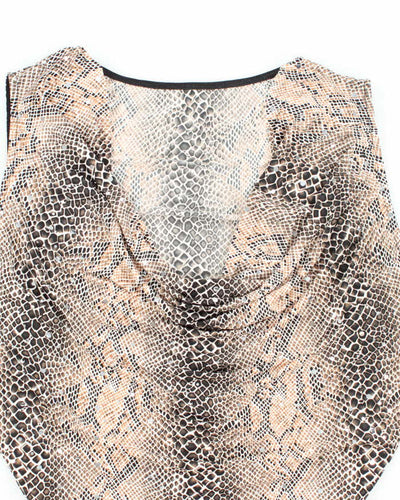Vintage Y2k 00s Cowl Neck Animal Print Top - M