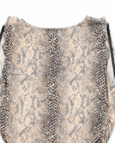 Vintage Y2k 00s Cowl Neck Animal Print Top - M