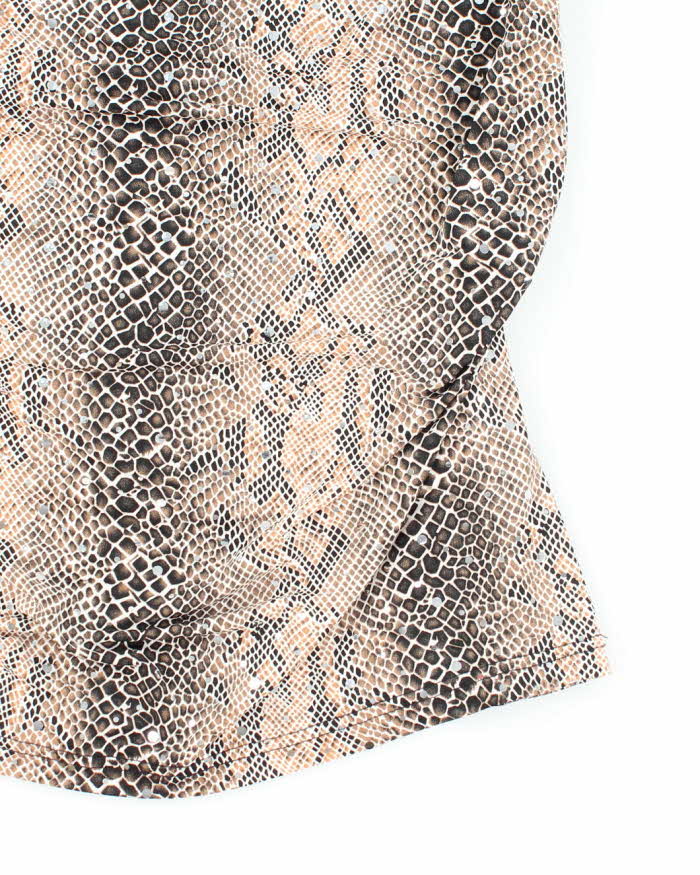 Vintage Y2k 00s Cowl Neck Animal Print Top - M
