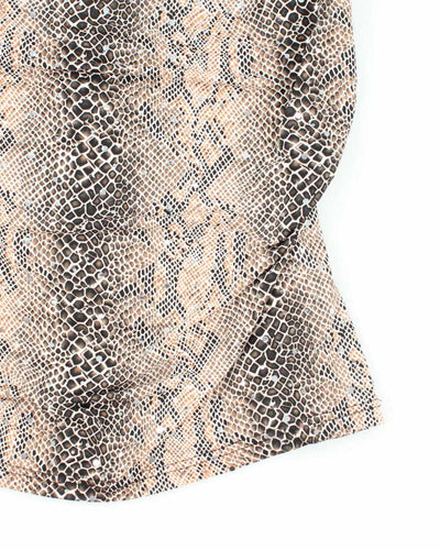 Vintage Y2k 00s Cowl Neck Animal Print Top - M