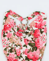 Vintage Y2k 00s Floral Cowl Neck O Ring Top - XS