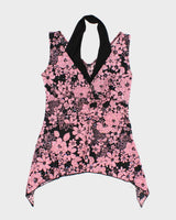 Vintage Y2k 00s Mariposa Floral Sequin Halter Cami Top - S