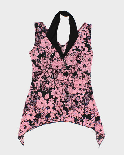 Vintage Y2k 00s Mariposa Floral Sequin Halter Cami Top - S
