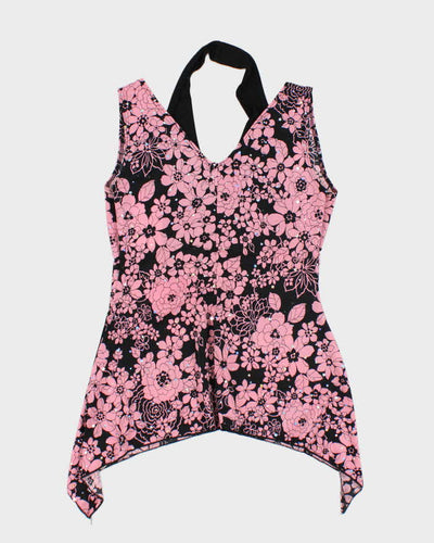 Vintage Y2k 00s Mariposa Floral Sequin Halter Cami Top - S
