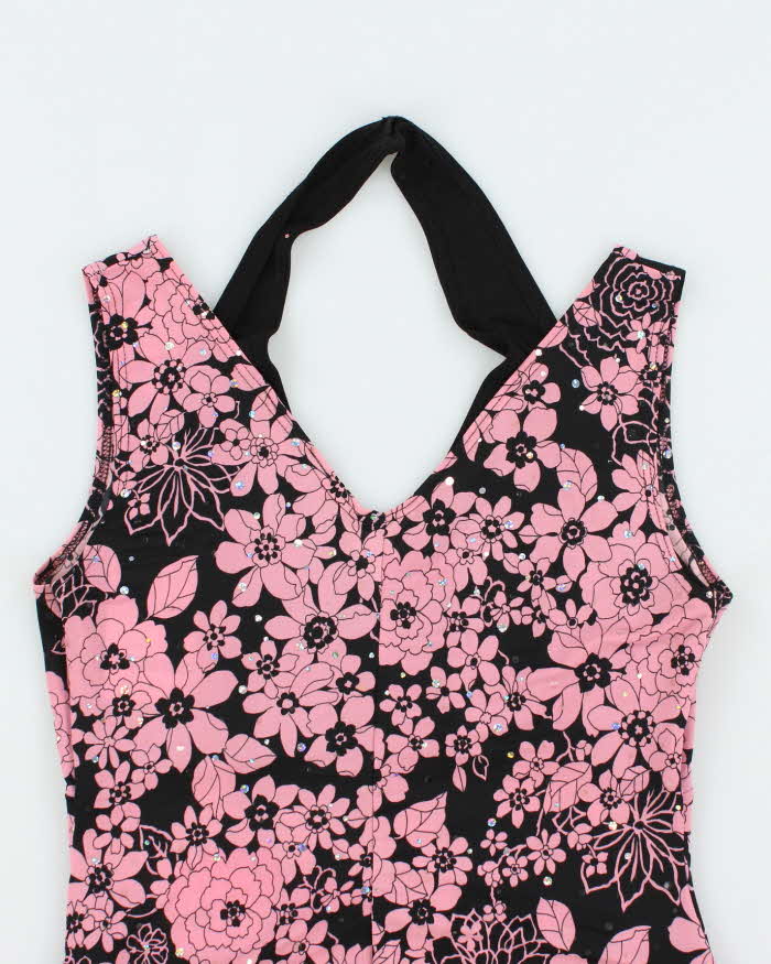 Vintage Y2k 00s Mariposa Floral Sequin Halter Cami Top - S