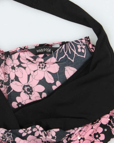 Vintage Y2k 00s Mariposa Floral Sequin Halter Cami Top - S