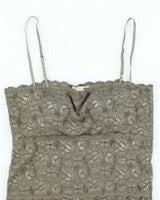 Vintage Y2k 00s Costa Blanca Lace Cami Top - S