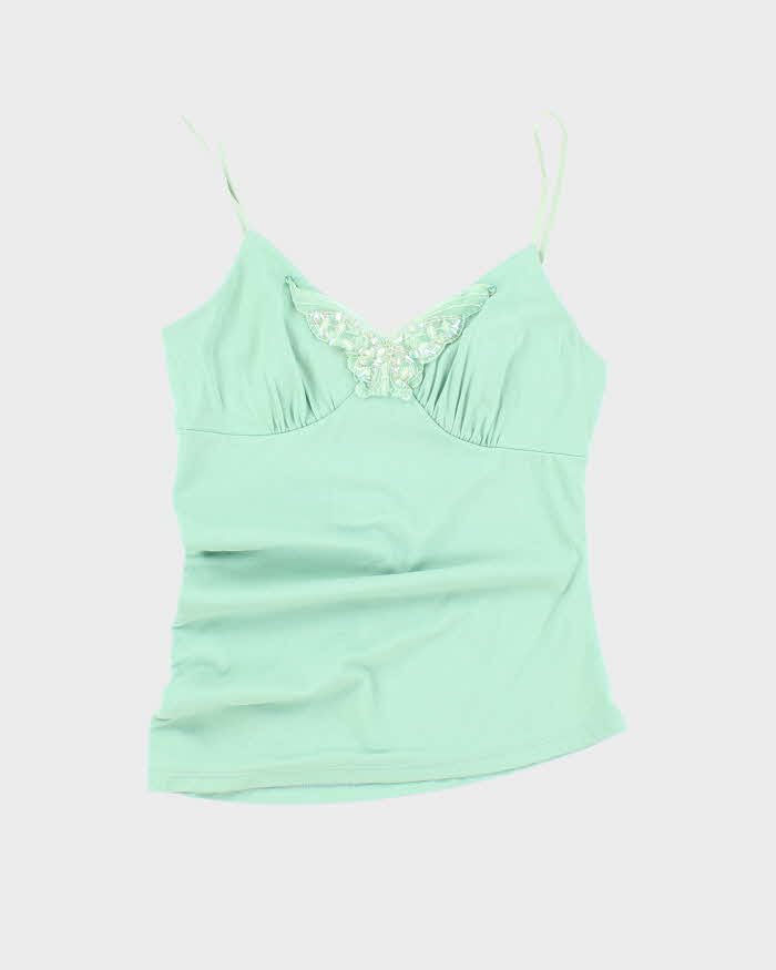 Vintage Y2k 00s Le Chateau Butterfly Asymmetric Cami Top - S