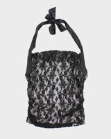 Vintage Y2k 00s Charlotte Russe Lace Halter-Neck Top - S