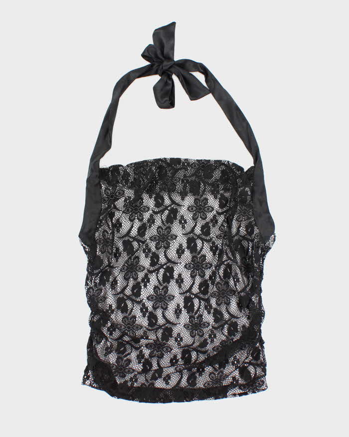 Vintage Y2k 00s Charlotte Russe Lace Halter-Neck Top - S